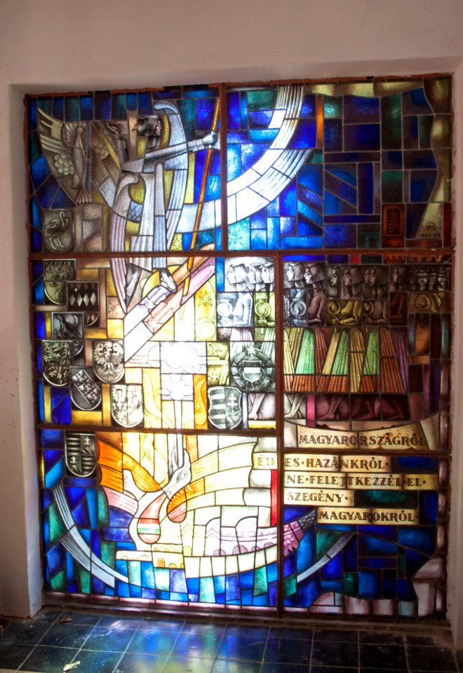 Galyatető Roman Catholic church, stained glass window