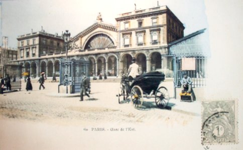 Gare de l'Est, Paris, middle of the 19th century, on postcard photo
