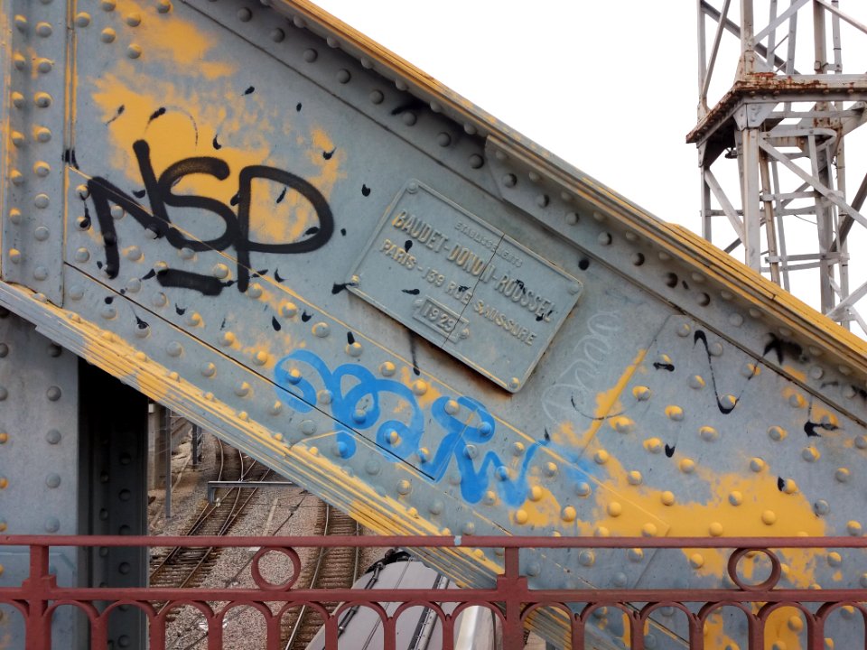 Gare de La Mouche - Pont routier - Plaque constructeur 2