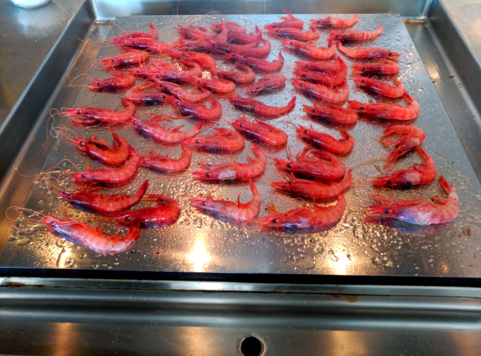 Gambes de Palamós cuinades a la planxa
