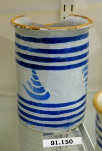 Gallipot, England, probably London, c. 1760, tin-glazed earthenware, HD 91.150 - Flynt Center of Early New England Life - Deerfield, Massachusetts - DSC04326