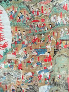 Gamnodo detail (replica), Souls Receiving the Sweet Dew of Immortality from Buddhas, 18th century - Korean Culture Museum, Incheon Airport, Seoul, South Korea - DSC00807