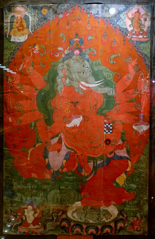 Ganapati (Ganesha), thangka - Sichuan University Museum - Chengdu, China - DSC06191