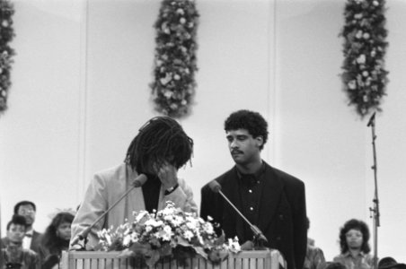 Gastsprekers Ruud Gullit en Frank Rijkaard, Bestanddeelnr 934-4675
