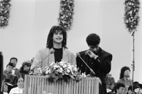 Gastsprekers Ruud Gullit en Frank Rijkaard, Bestanddeelnr 934-4673