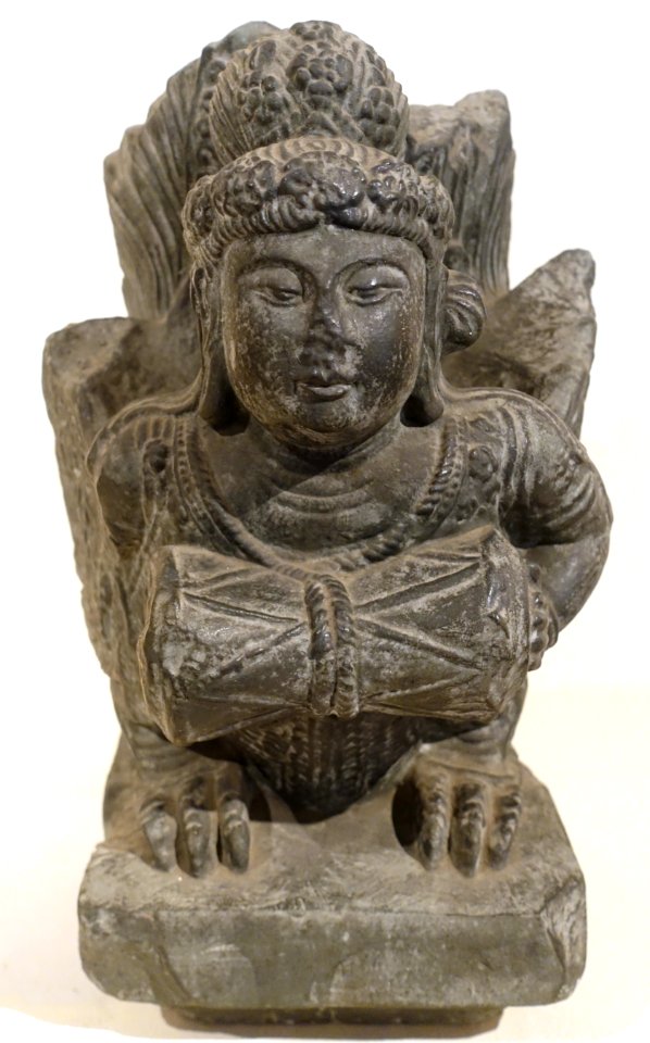 Garuda playing the drum, Phat Tich pagoda, Bac Ninh province, 1057 AD, stone - Vietnam National Museum of Fine Arts - Hanoi, Vietnam - DSC04772