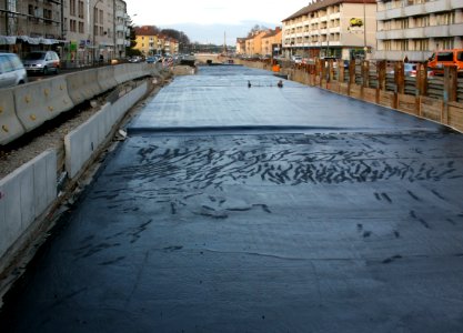 Garmischer str blick nach nord tunneldecke mit teermatten