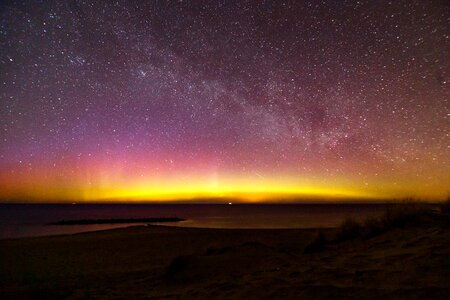 The aurora borealis night stars photo