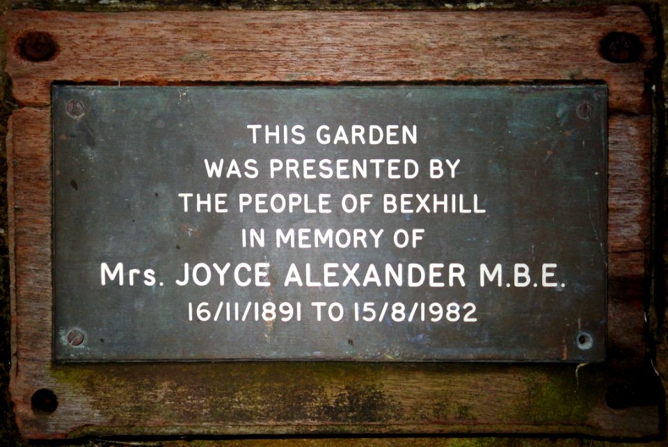 Garden Memorial Plaque, Egerton Park, Bexhill