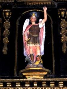 Ganzeville (Seine-Mar.) église, statue 10 Ange Michael