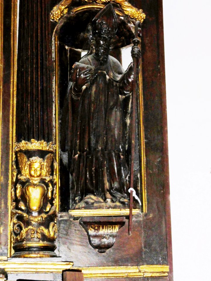 Ganzeville (Seine-Mar.) église, statue 016 Saint Lubin