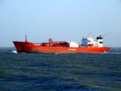 Gaschem Atrice IMO 8324634 leaving Port of Rotterdam, Holland 14-Jan-2007