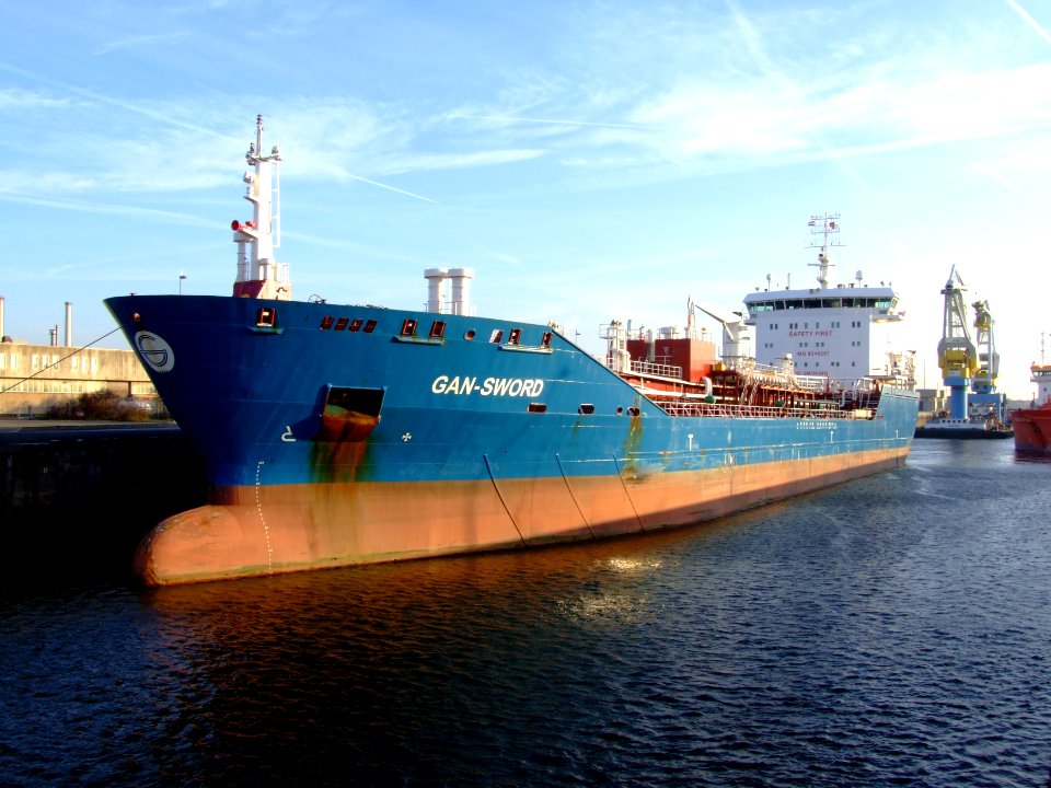 Gan-Sword IMO 9348297 in locks of IJmuiden, Port of Amsterdam, Holland