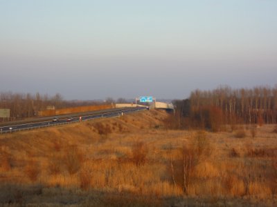 Gaschwitzer Brücke im Verlauf der BAB 38 am westlichen Brückenkopf Anfang März 2018