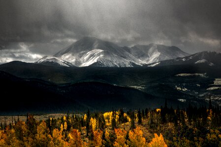 Fall fog landscape photo