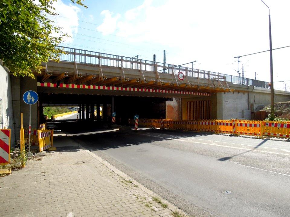 Güterring Leipzig EÜ Essener Straße während Erneuerung Westansicht 2017