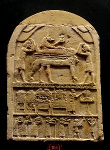 Funerary stele of Ankh-Hapy, with Aramaic inscription, Memphis, 27th Dynasty, 525-404 BC, limestone - Museo Gregoriano Egizio - Vatican Museums - DSC00800