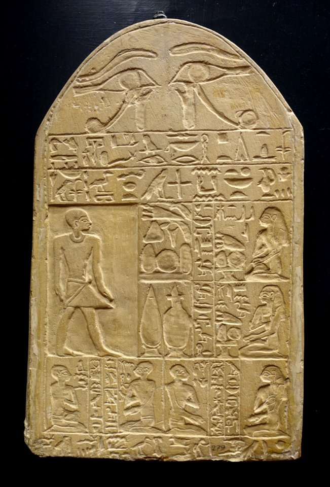 Funerary stele of Nebsu, overseer of the king's aviaries, Thebes, Middle Kingdom, 2040-1640 BC, limestone - Museo Gregoriano Egizio - Vatican Museums - DSC00783