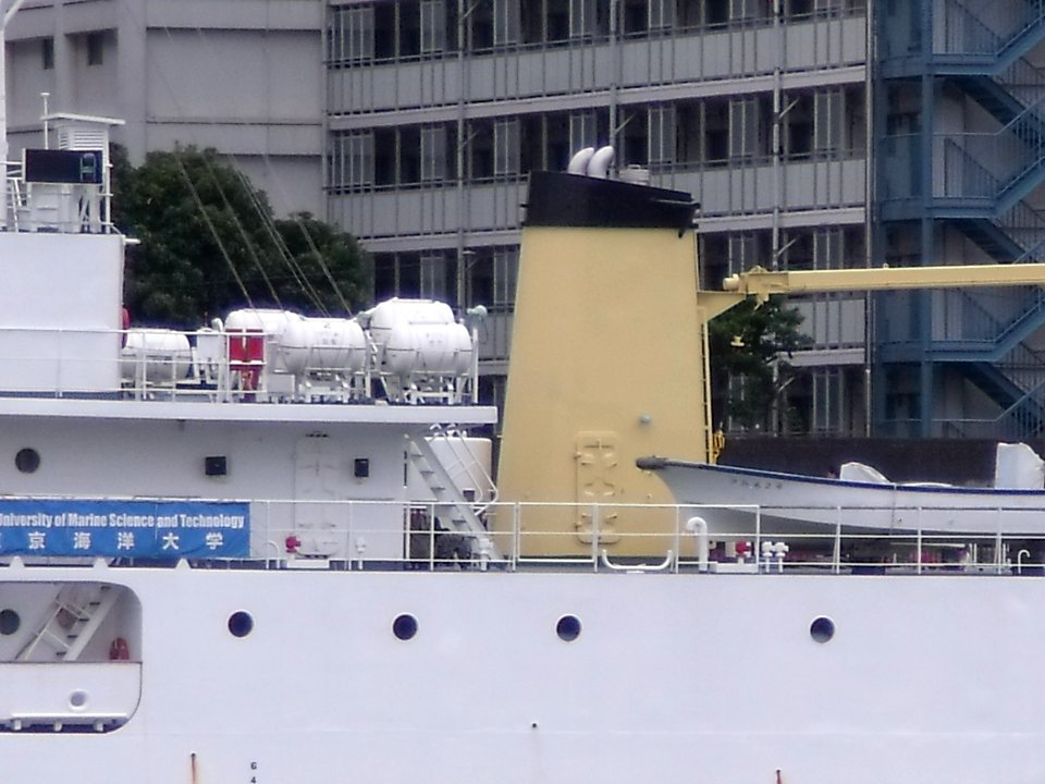 Funnel mark of Shioji-maru , the training ship of Tokyo University of Marine Science and Technology