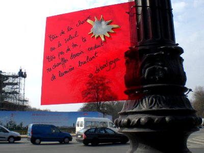 Funny sign lamppost