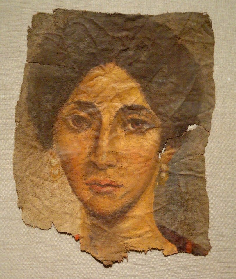 Funerary Portrait of a Woman, about 138-192 AD, Roman Empire, Antonine, encaustic on linen - Cleveland Museum of Art - DSC08660
