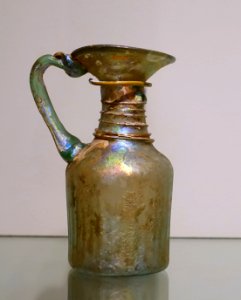 Funnel-mouthed jug, Syro-Palestinian, , 300-425 AD, free-flown glass - Portland Art Museum - Portland, Oregon - DSC08990
