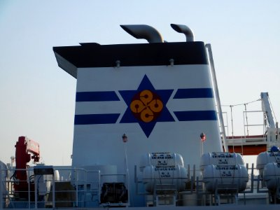 Funnel mark of Shinkai-Maru IV the training vessel of Shimane Prefecture