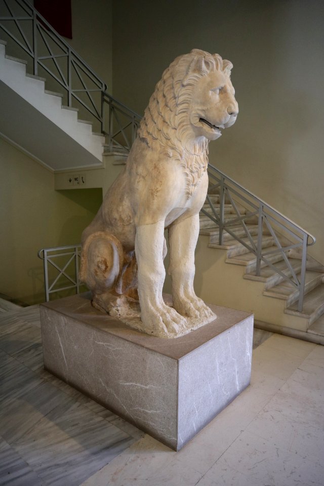 Funerary lion (4th cent. B.C.) at the Archaeological Museum of Piraeus on 19 April 2018