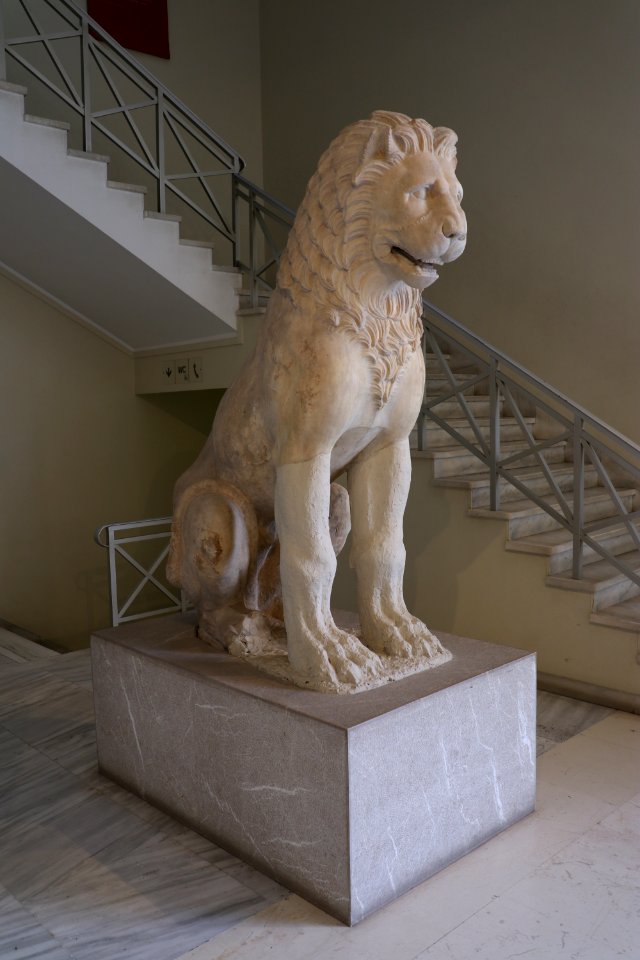 Funerary lion (4th cent. B.C.) at the Archaeological Museum of Piraeus on 8 July 2018