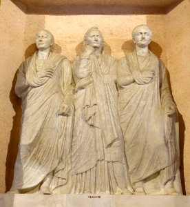 Funeral relief with three figures, Roman - Galleria Borghese - Rome, Italy - DSC04786