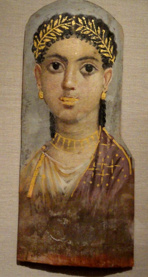 Funerary Portrait of a Young Girl, about 25-37 AD, Roman Empire, late Tiberian, encaustic on wood - Cleveland Museum of Art - DSC08657