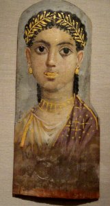 Funerary Portrait of a Young Girl, about 25-37 AD, Roman Empire, late Tiberian, encaustic on wood - Cleveland Museum of Art - DSC08657