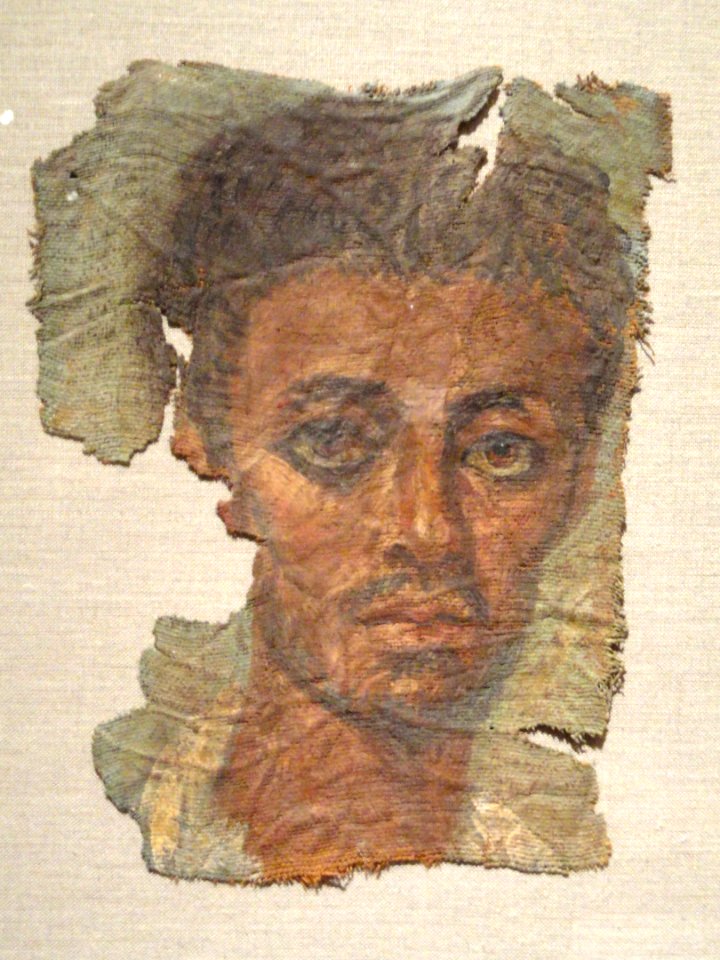 Funerary Portrait of a Man, about 138-192 AD, Roman Empire, Antonine, encaustic on linen - Cleveland Museum of Art - DSC08656