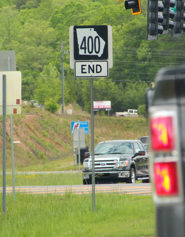 GA 400 northern terminus sign, April 2017
