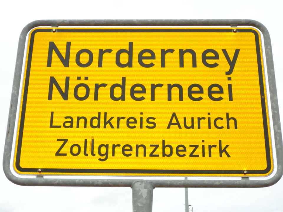 Entrance norderney street sign