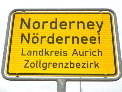 Entrance norderney street sign