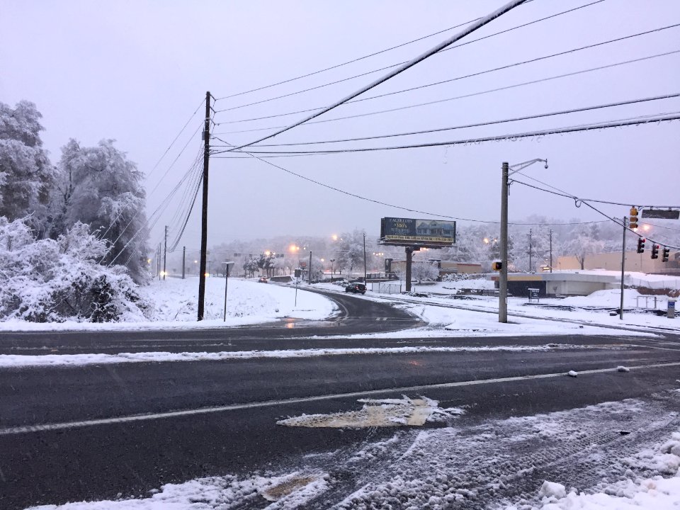 GA SR 20 in snow storm, Dec 2017
