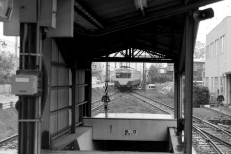 Fukushima Kotsu MOHA 5000 EMU leaving Sakuramizu