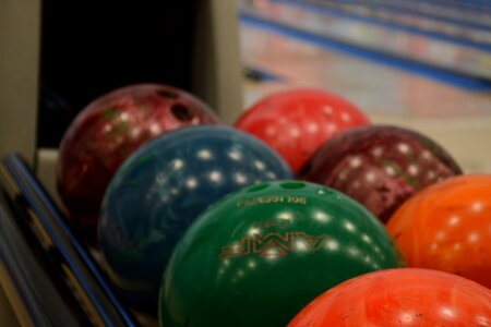 Bowling balls colors entertainment photo