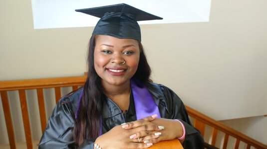 Graduate female college photo