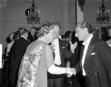 Galaconcert in concertgebouw tgv 75 jarig bestaan, koningin Juliana in gezels, Bestanddeelnr 914-3611