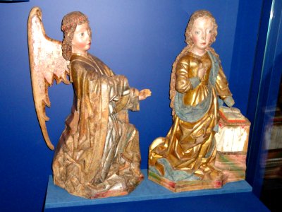 Gabriel appearing to Mary, German, Pernio Church, ca. 1500 - National Museum of Finland - DSC04215