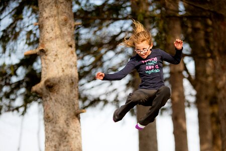 Young girl jump photo