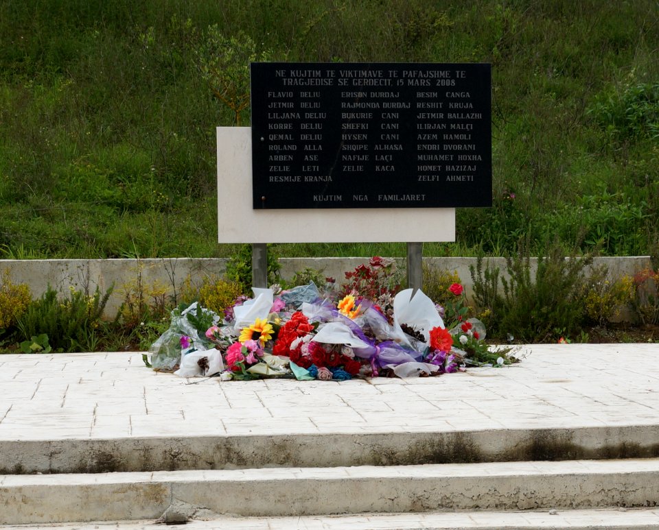 Gërdec memorial (OSCAL19 trip) (cropped)