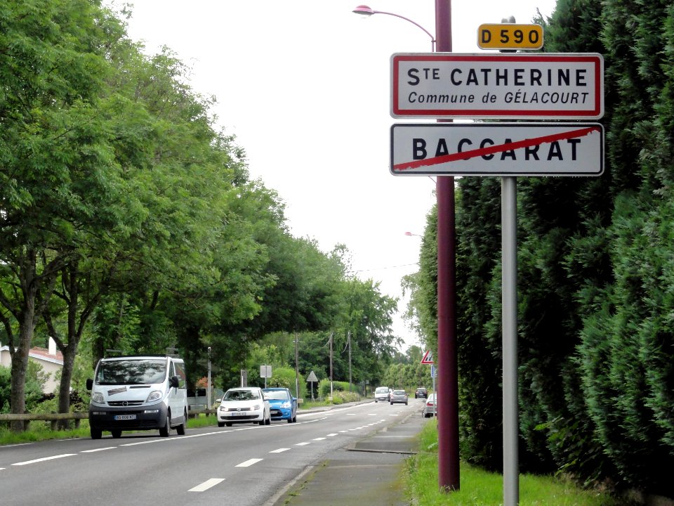 Gélacourt (M-et-M) city limit sign Sainte-Catherine