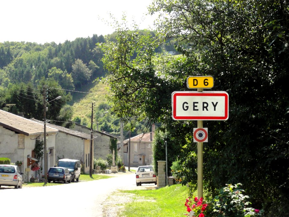Géry (Meuse) city limit sign