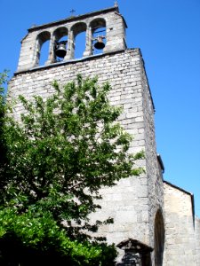 Génolhac (Gard, Fr), l'église avec son clocher-mur