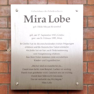 Görlitz Gedenktafel Mira Lobe