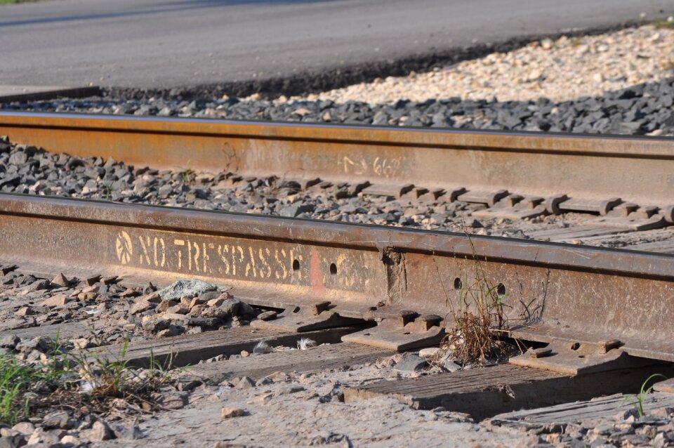 Restricted train tracks brown train