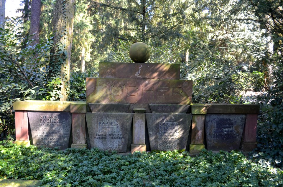 Frankfurt, Hauptfriedhof, Grab XII Gartengräber 26 Böcher